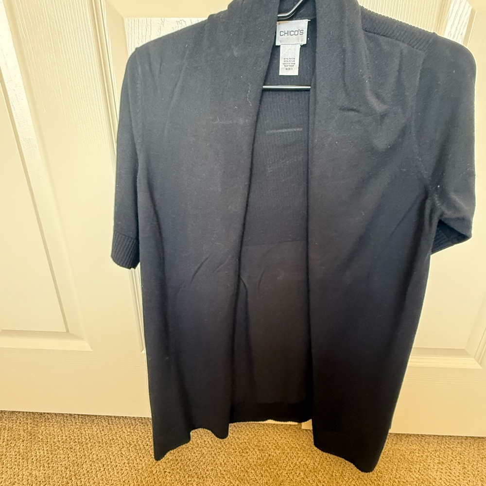 Chico's Black Open-Front Cardigan